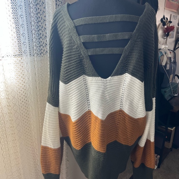 Colorblock V-Neck Sweater - Picture 2 of 3